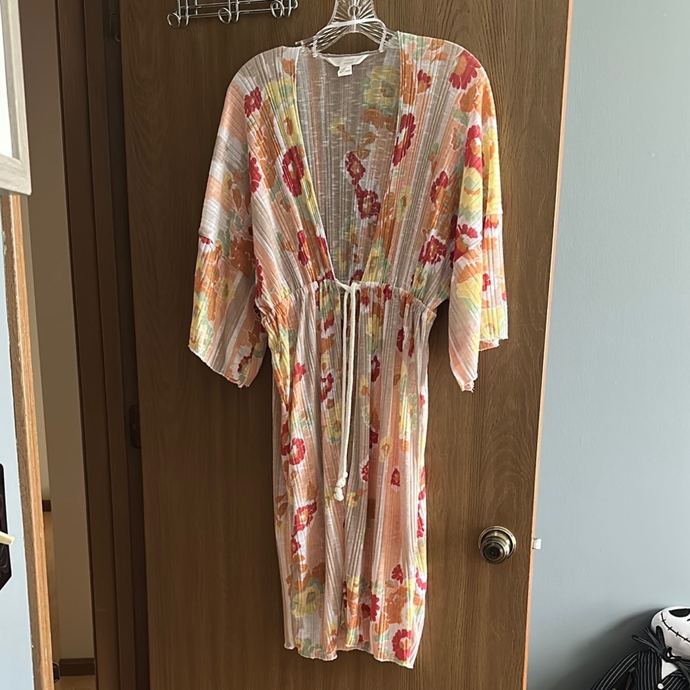 Floral Kimono with Tie Waist